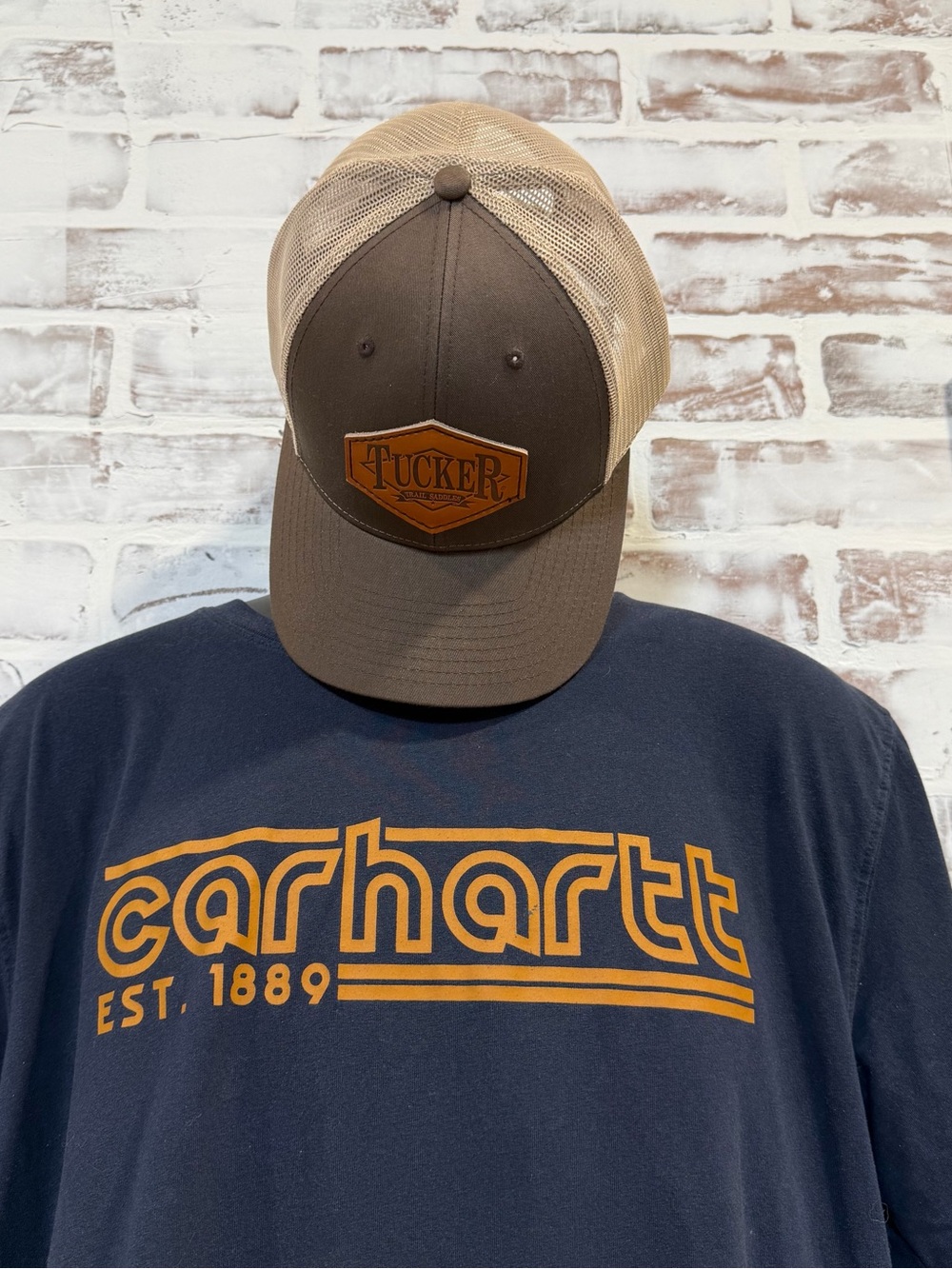 Tucker trail saddles Brown and Tan Mesh Trucker Hat